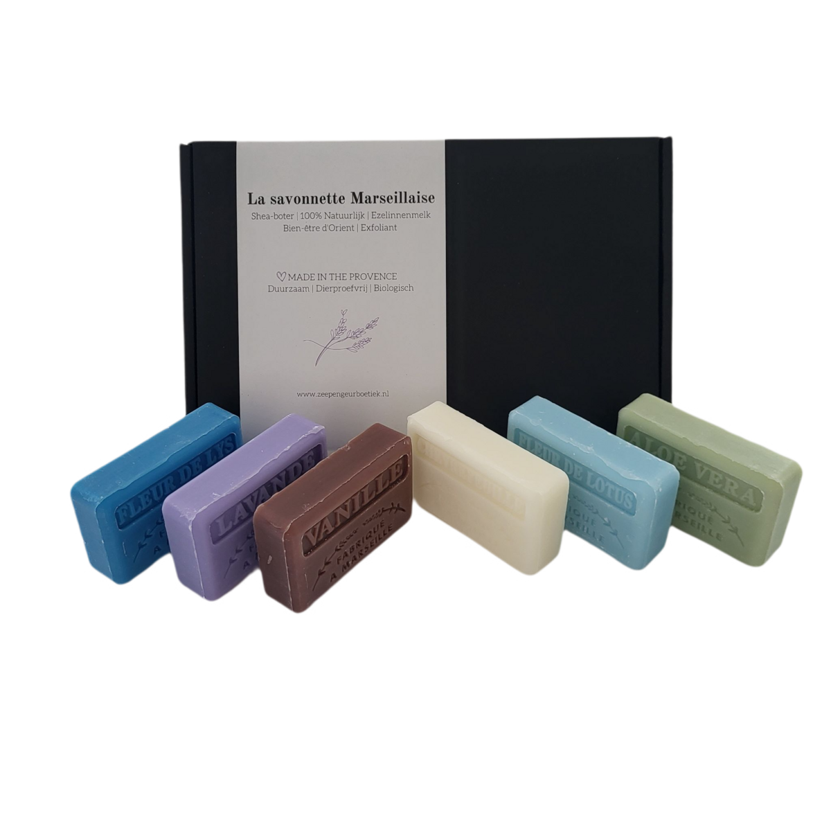 Zeep bar cadeauset Fleur de lys, Fleur de lotus, Lavendel, Vanille