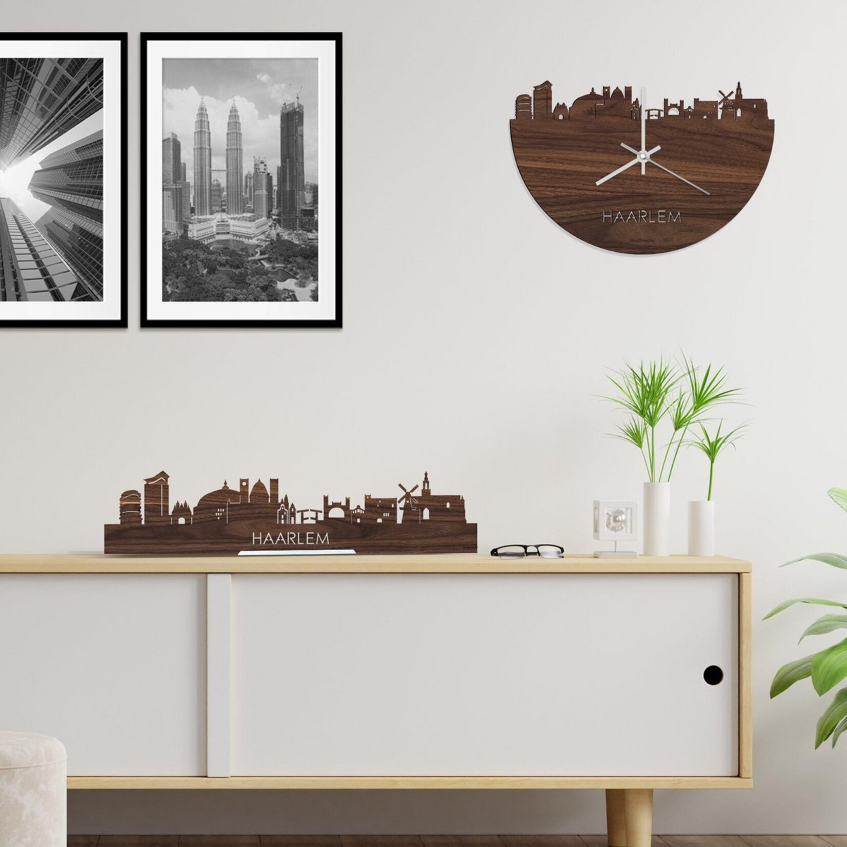 WoodWideCities Skyline Klok Haarlem Noten