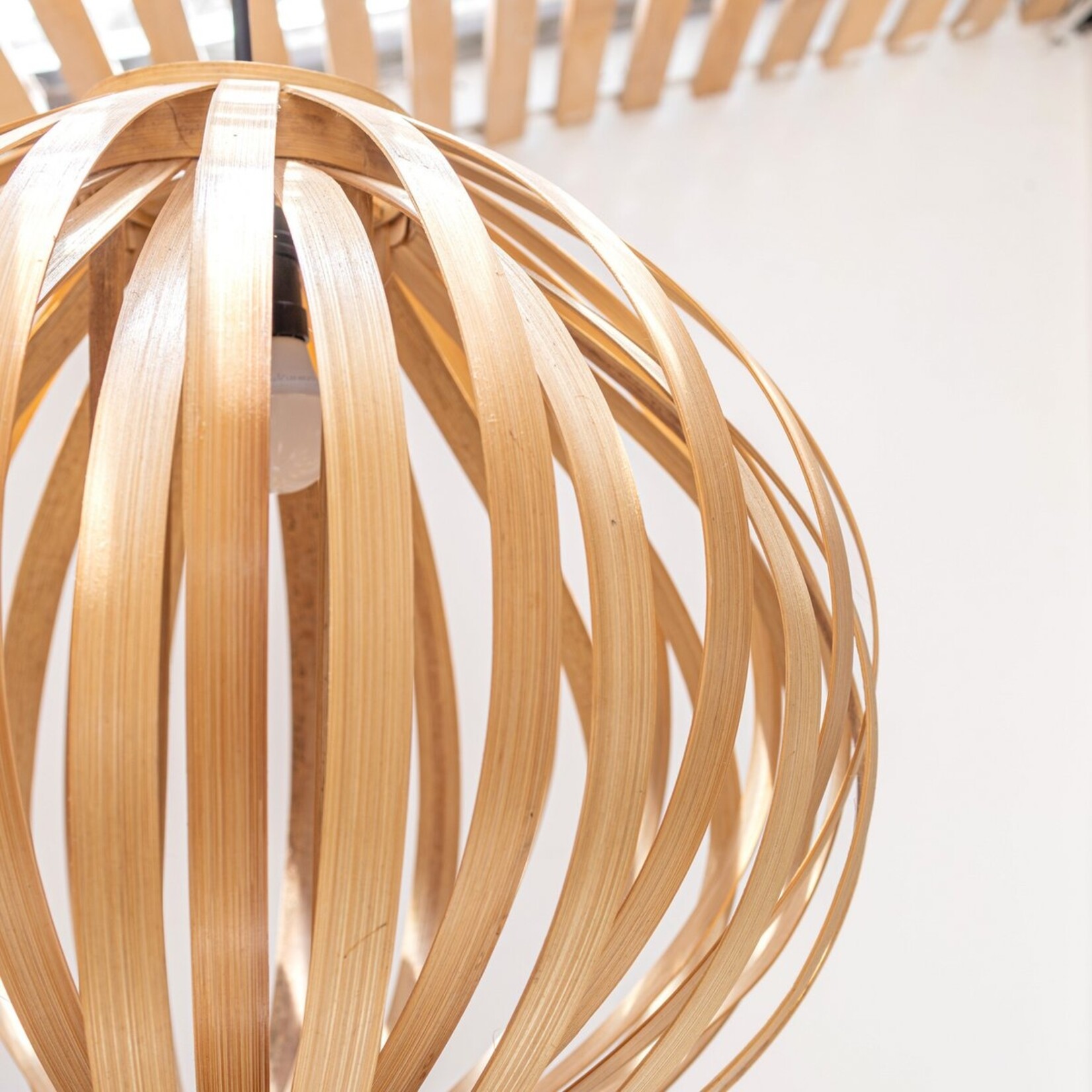 Soeji Bamboelamp Natuurlijke lampenkap UBUD Bolvormige plafondlamp Hanglamp gemaakt van natuurlijke vezels