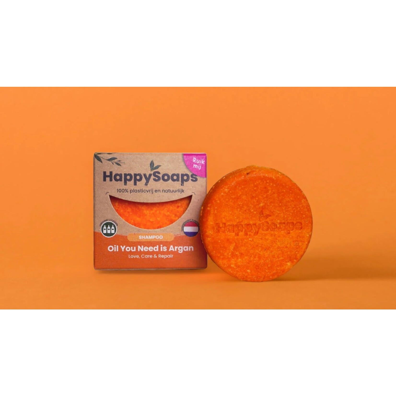 HappySoaps HappySoaps Shampoo Bar - Oil You Need is Argan - Love, Care & Repair - 70 gram