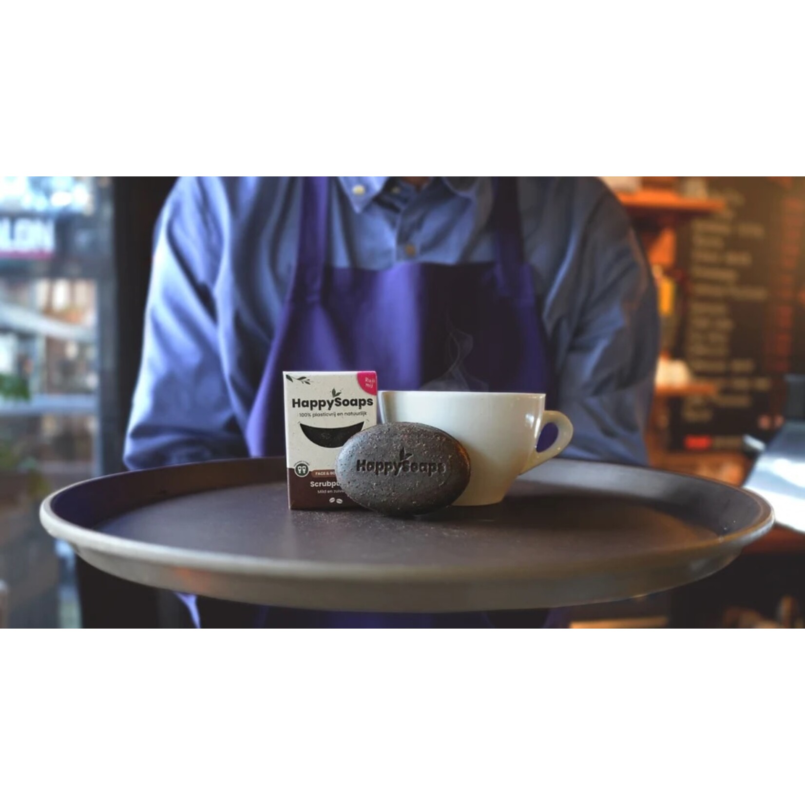 HappySoaps Face & Body Scrub Bar - Scrubpuccino