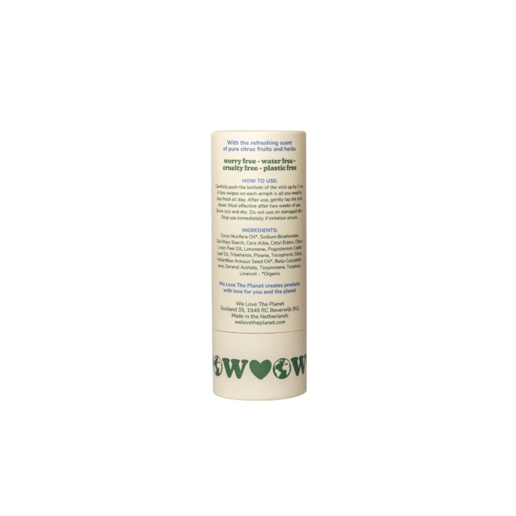 We Love The Planet Natuurlijke deodorant stick - Fresh Citrus - We Love The Planet - 40 gram