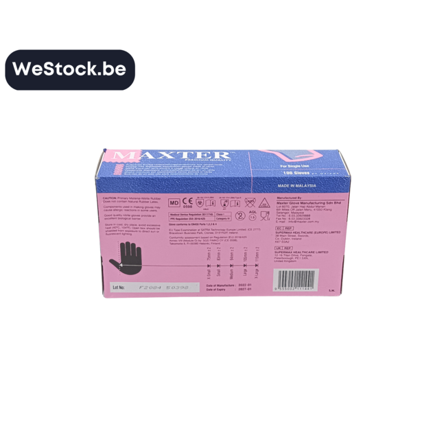 [Maxter] Gloves | Nitrile |100 Gloves | Size S