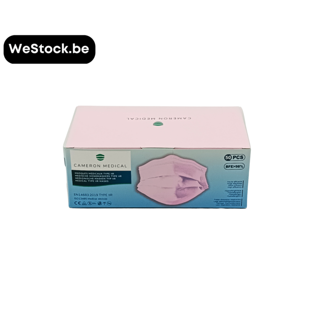 [Cameron Medical] Type IIR Surgical Masks | Pink | Box of 50