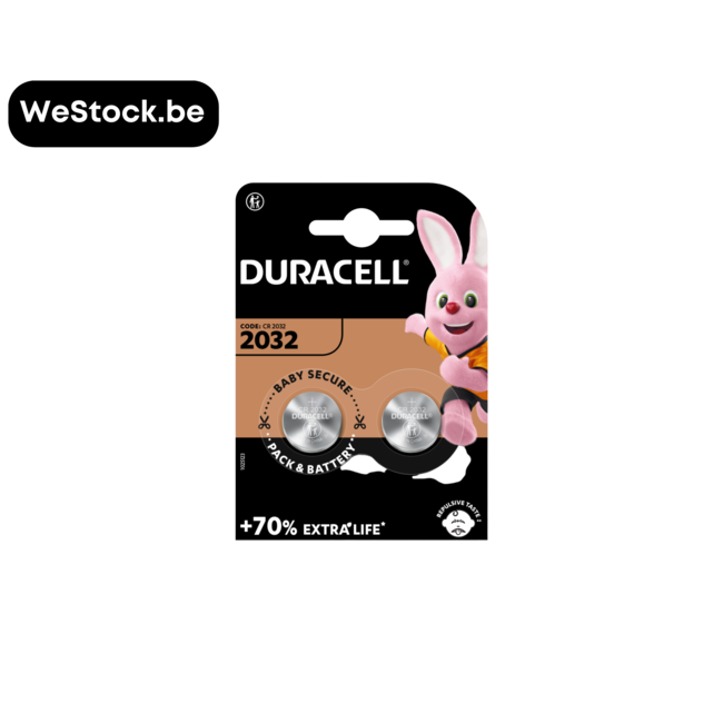 [Duracell] Piles CR2032 3V | Lithium | 2 Piles par pack