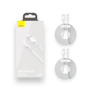 [Baseus] 2-pack USB-A to USB-C 1.5m