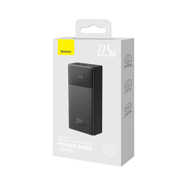 [Baseus] Baseus Externe Batterij 22,5 W 30 000 mAh Zwart