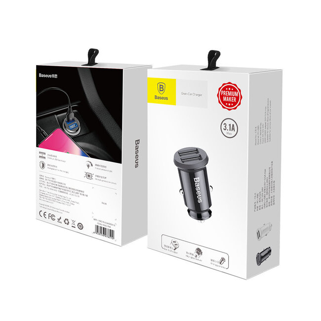 [Baseus] Baseus Car charger Grain black