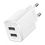 [Baseus] Baseus Dubbele USB-laadkop 10,5 W Wit