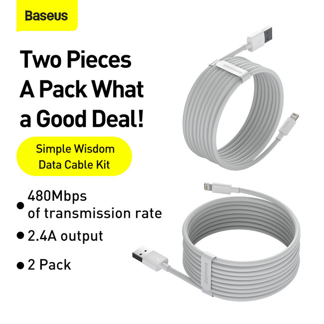[Baseus] Baseus USB-A to Lightning 2-pack 1.5 m
