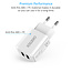 Choetech Choetech Adaptateur chargeur de voyage 2x USB-A