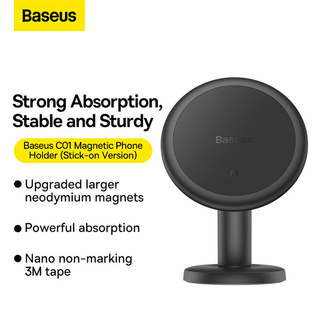 [Baseus] Baseus C01 Magnet phone holder (stick-on) Black