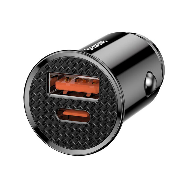 [Baseus] Baseus Universele 30W USB-A/USB-C Autolader Zwart C