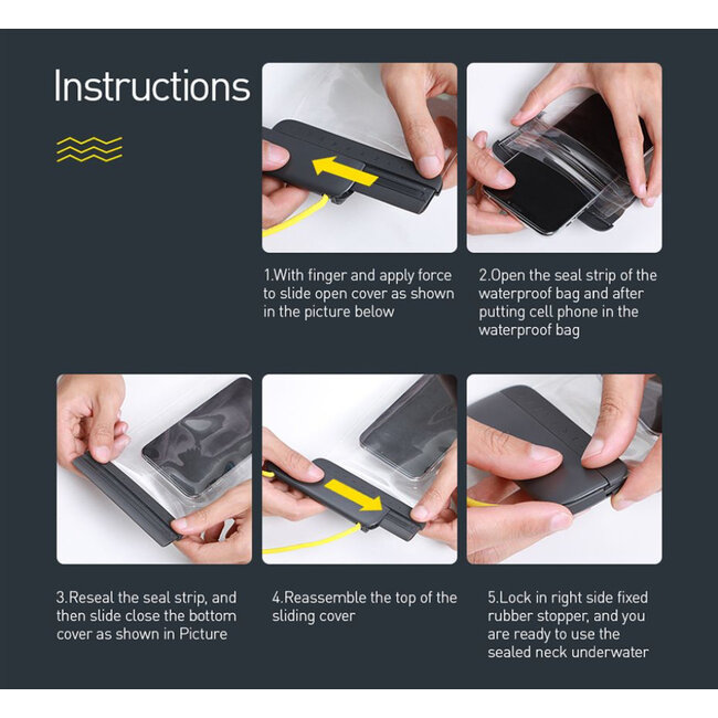 [Baseus] IPX8 Waterproof Telefoonhoesje Wit Universeel