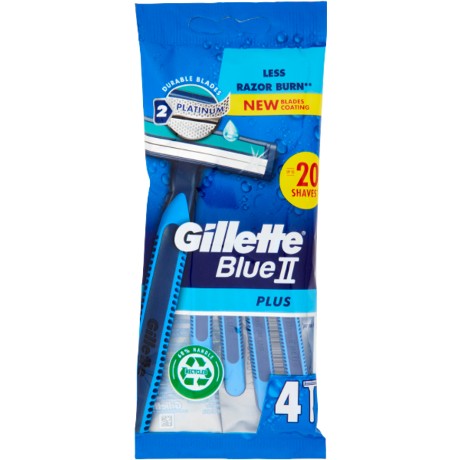 GILETTE Blue Plus 2 - Rasoirs jetables - 4 pièces