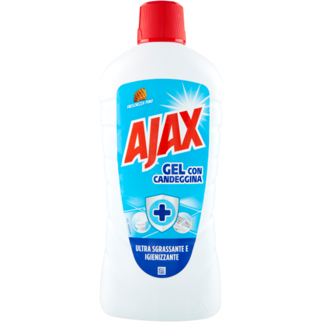 AJAX Gel à l'eau de Javel - Dégraisse, Assainit, Élimine les Odeurs - 950 ml