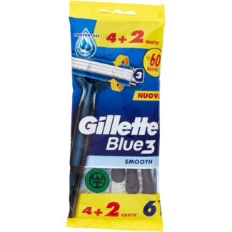 GILETTE Blauw 3 - Glad - Verpakking van 4+2