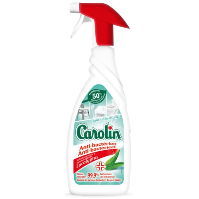 CAROLIN Antibacterial spray - Bleach free - Eucalyptus scent - 650 ml