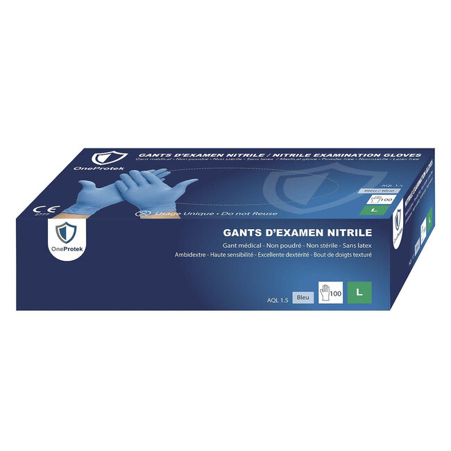 OneProtek OneProtek - Nitrile gloves - Box of 100 - Size L