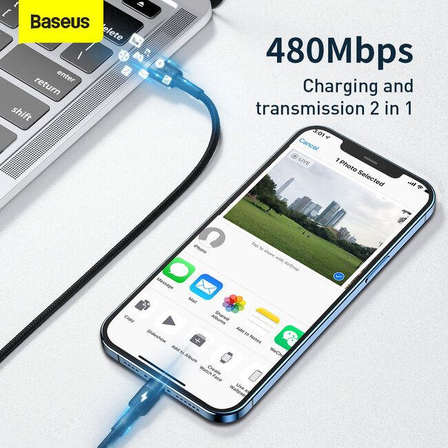 [Baseus] Cable - Type-C to Lightning - Quick Charge - 1 meter