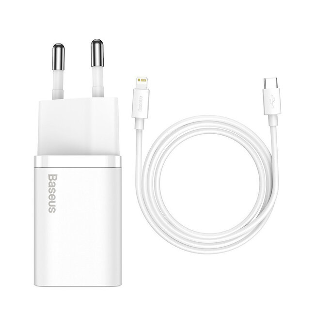 [Baseus] 20W Opladerpakket + USB-C/Lightning-kabel - 1 meter