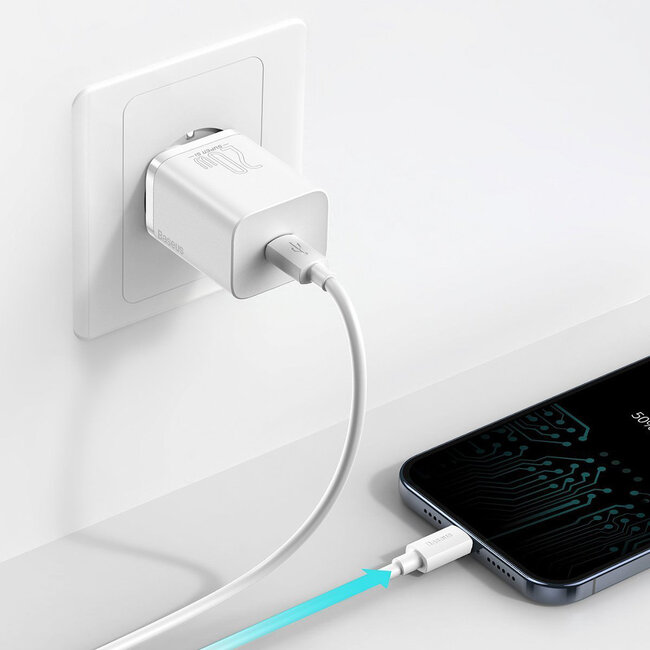 [Baseus] Pack Chargeur 20W + câble USB-C / Lightning -  1 mètre