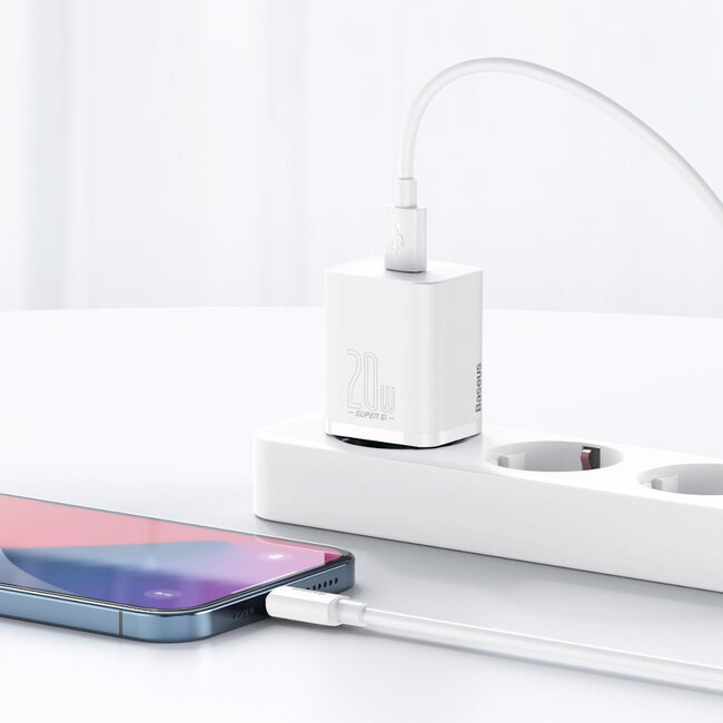 [Baseus] Pack Chargeur 20W + câble USB-C / Lightning -  1 mètre