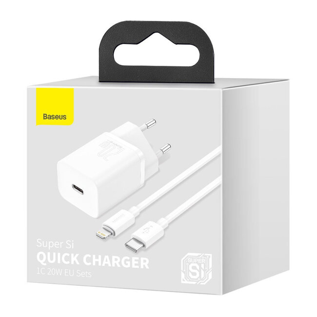 [Baseus] Pack Chargeur 20W + câble USB-C / Lightning -  1 mètre
