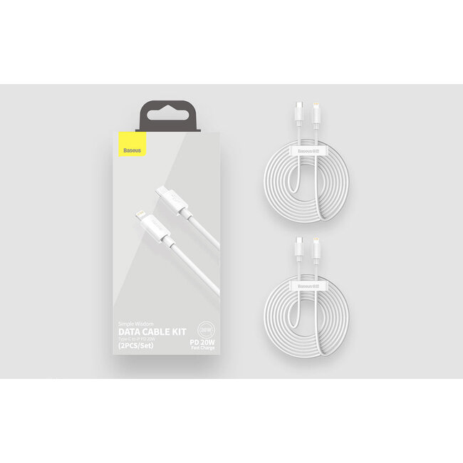 [Baseus] USB-C naar Lightning 2-pack - 1,5 meter