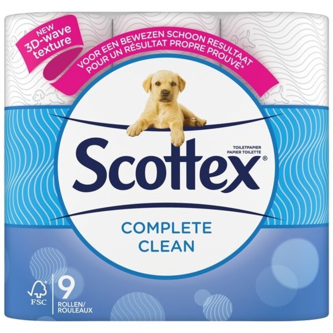 SCOTTEX Toilet paper roll -Complete Clean - x9