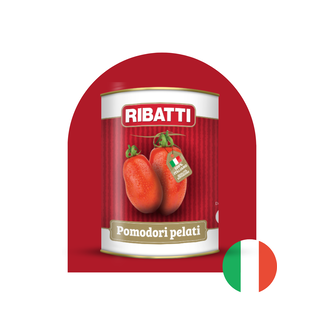 RIBATTI Gepelde hele tomaten – Afkomstig uit Italië – 800 g (blik)
