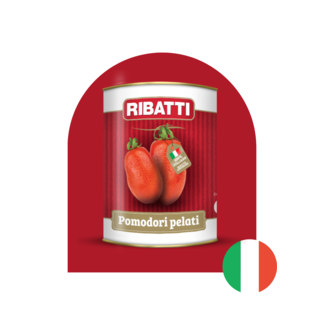 RIBATTI Whole peeled tomatoes in their juice – Origin: Italy – 2.5 kg (can)