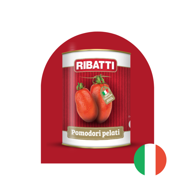 RIBATTI Whole peeled tomatoes in their juice – Origin: Italy – 2.5 kg (can)