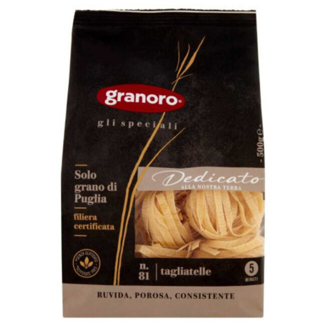 GRANORO Tagliatelle Dedicato 500 g – Pâtes Premium Al Bronzo des Pouilles