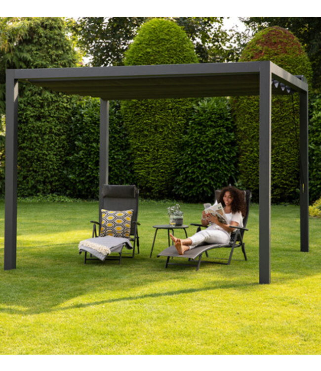 Aluminium pergola met Prosail waterdicht harmonicadoek