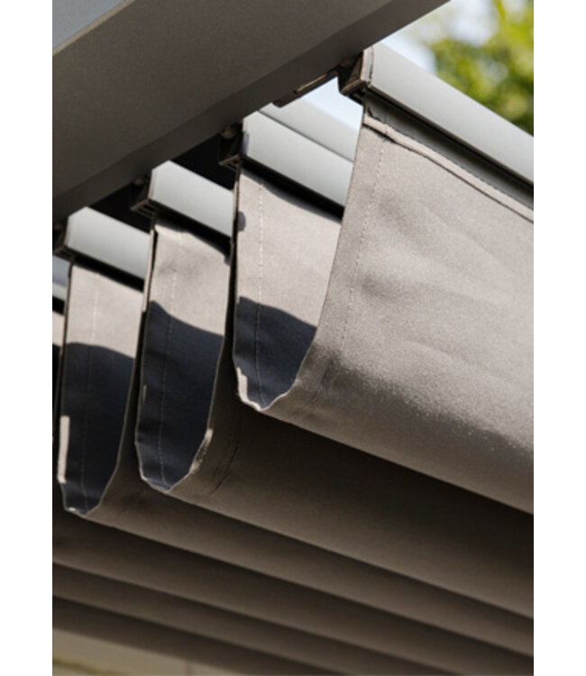 Aluminium pergola met Prosail waterdicht harmonicadoek