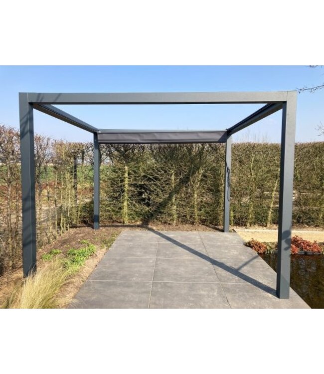 Aluminium pergola met Prosail waterdicht harmonicadoek