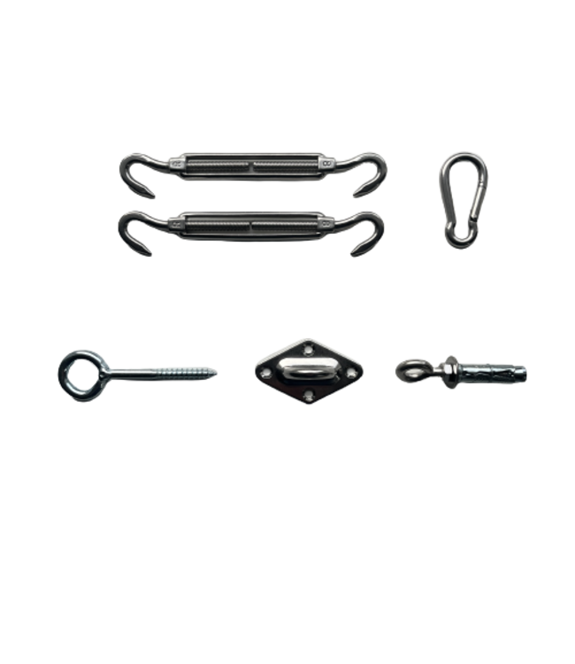 Bevestigingsset rvs schaduwdoek keuzeset DRIEhoek