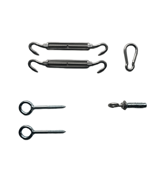 Bevestigingsset rvs voor driehoek schaduwdoek