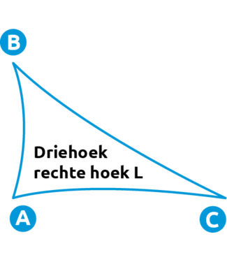 Maatwerk Schaduwdoek waterdicht TEX gecurvde zijden driehoek rechte hoek L