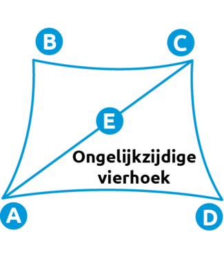 Maatwerk Schaduwdoek waterdicht TEX gecurvde zijden ongelijkzijdige vierhoek