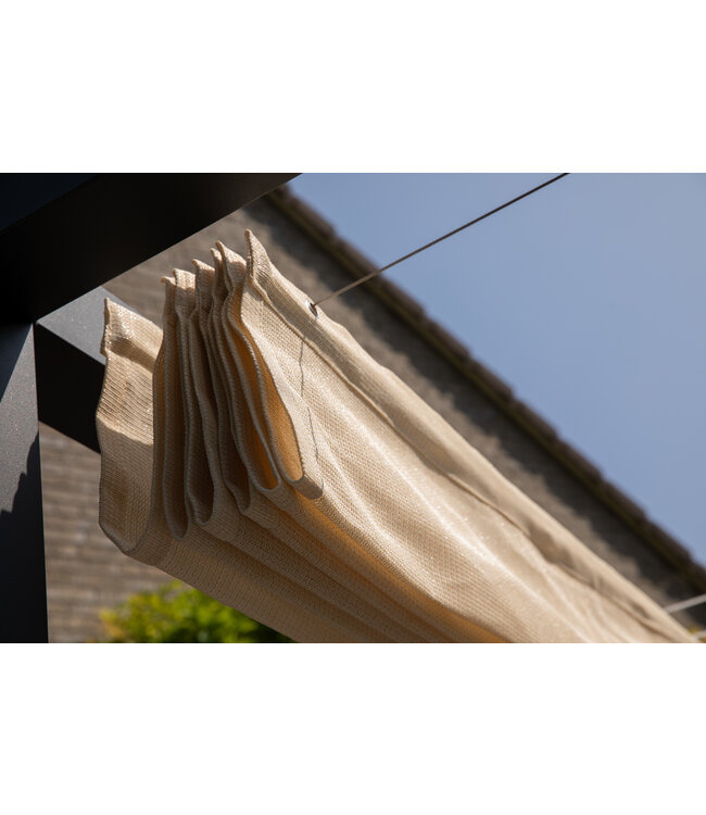 Harmonica uitschuifbaar schaduwdoek waterdoorlatend