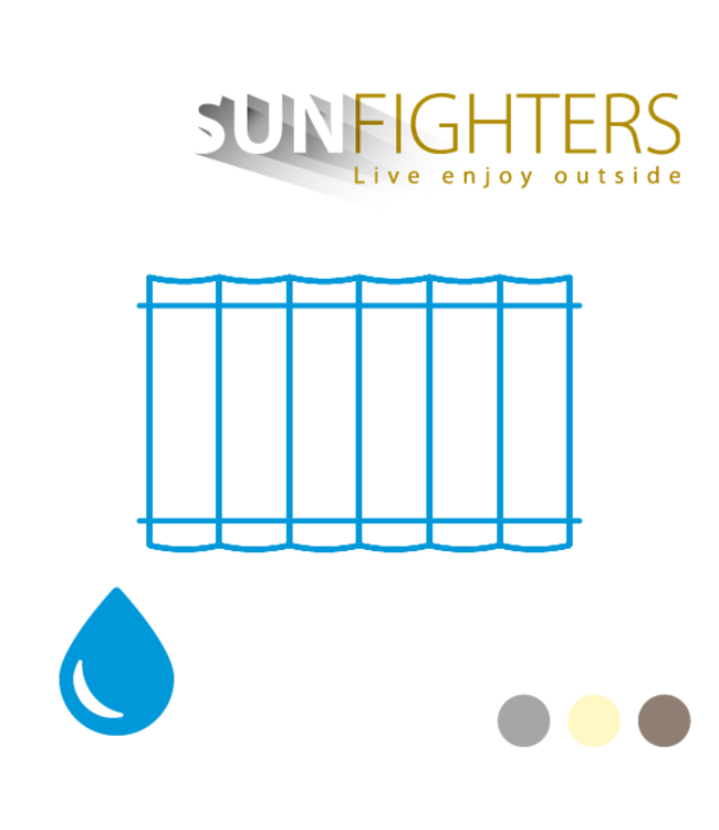 Harmonica schaduwdoek Sunfighters uitschuifbaar waterdicht