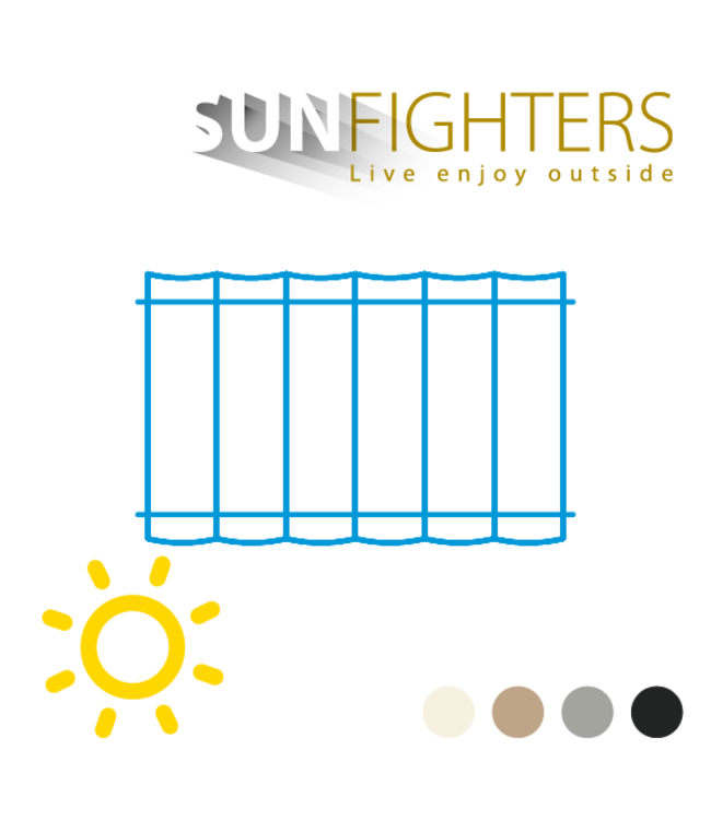 Harmonica schaduwdoek Sunfighters uitschuifbaar waterdoorlatend