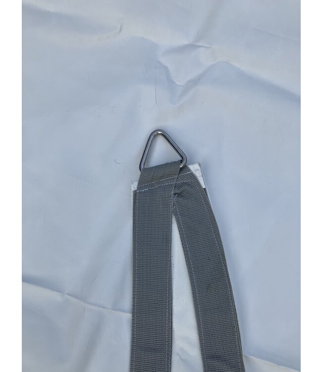 Schaduwdoek ongelijkzijdige driehoek 393 x 365 x 530 cm Wit met grijze band SA 5