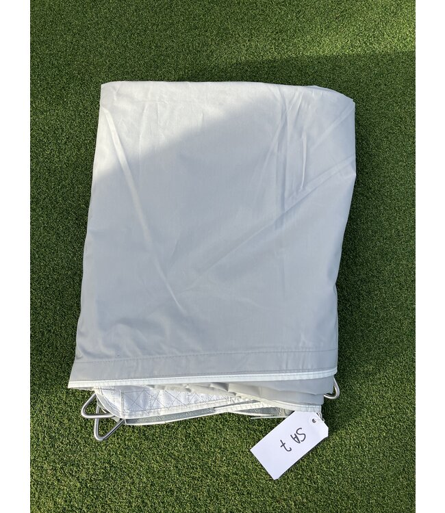 Schaduwdoek rechthoek 381 x 398 cm Lichtgrijs met witte hoeken SA 7