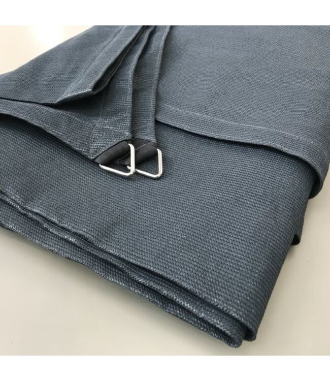 Maatwerk schaduwdoek gecurvde zijden driehoek rechte hoek R waterdoorlatend Mila