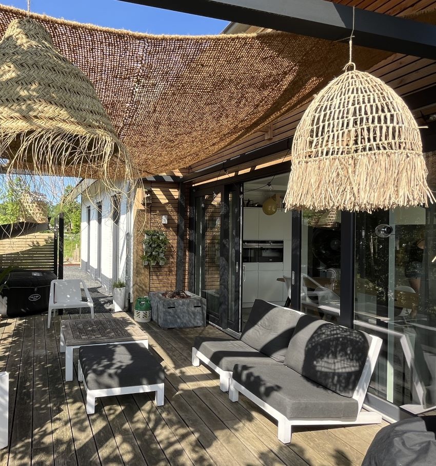 Kokos schaduwdoek op ZONZ terras