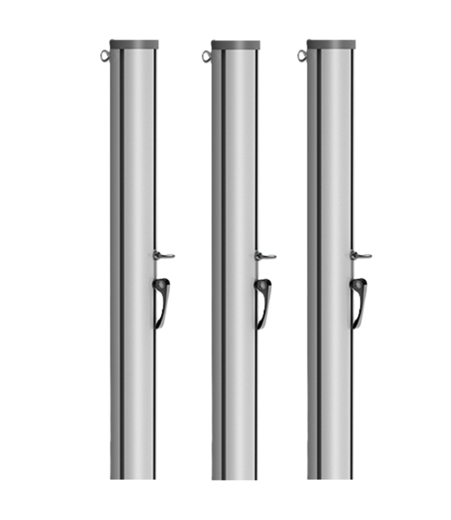 Palen FlexZ zilver 270cm