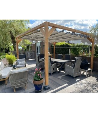 ShadowComfort Douglas pergola 324x324cm met harmonicadoek